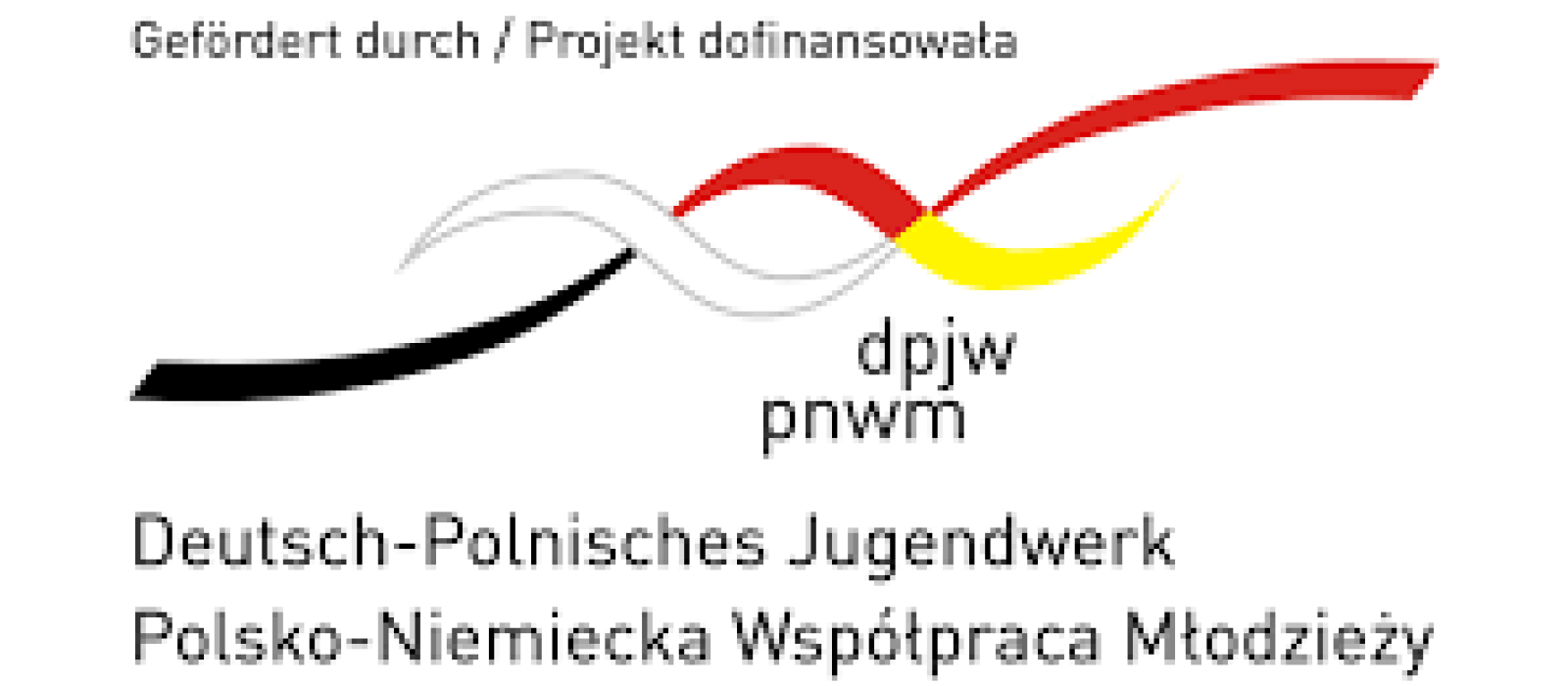 Logo des Deutsch-Polnischen-Jugendwerkes mit deutschem und polnischem Schriftzug.