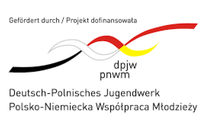 Logo des Deutsch-Polnischen-Jugendwerkes mit deutschem und polnischem Schriftzug.