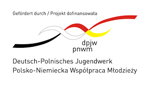 Logo des Deutsch-Polnischen-Jugendwerkes mit deutschem und polnischem Schriftzug.